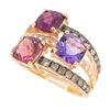 Image 3 : Levian 14KT Rose Gold Colored Stones and Diamond Ring