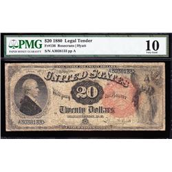 1880 $20 Pink Seal Legal Tender Note PMG 10