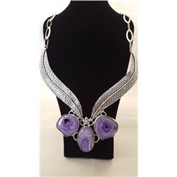 55ctw Natural Druzy Necklace