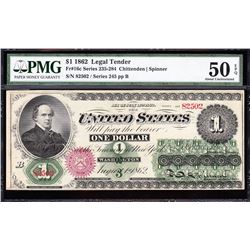 1862 $1 Legal Tender Note PMG 50EPQ