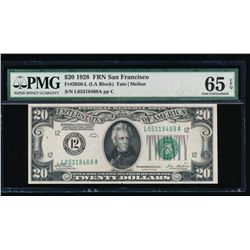 1928 $20 San Francisco Federal Reserve Note PMG 65EPQ