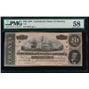 Image 1 : 1864 $20 Confederate States of America Note PMG 58