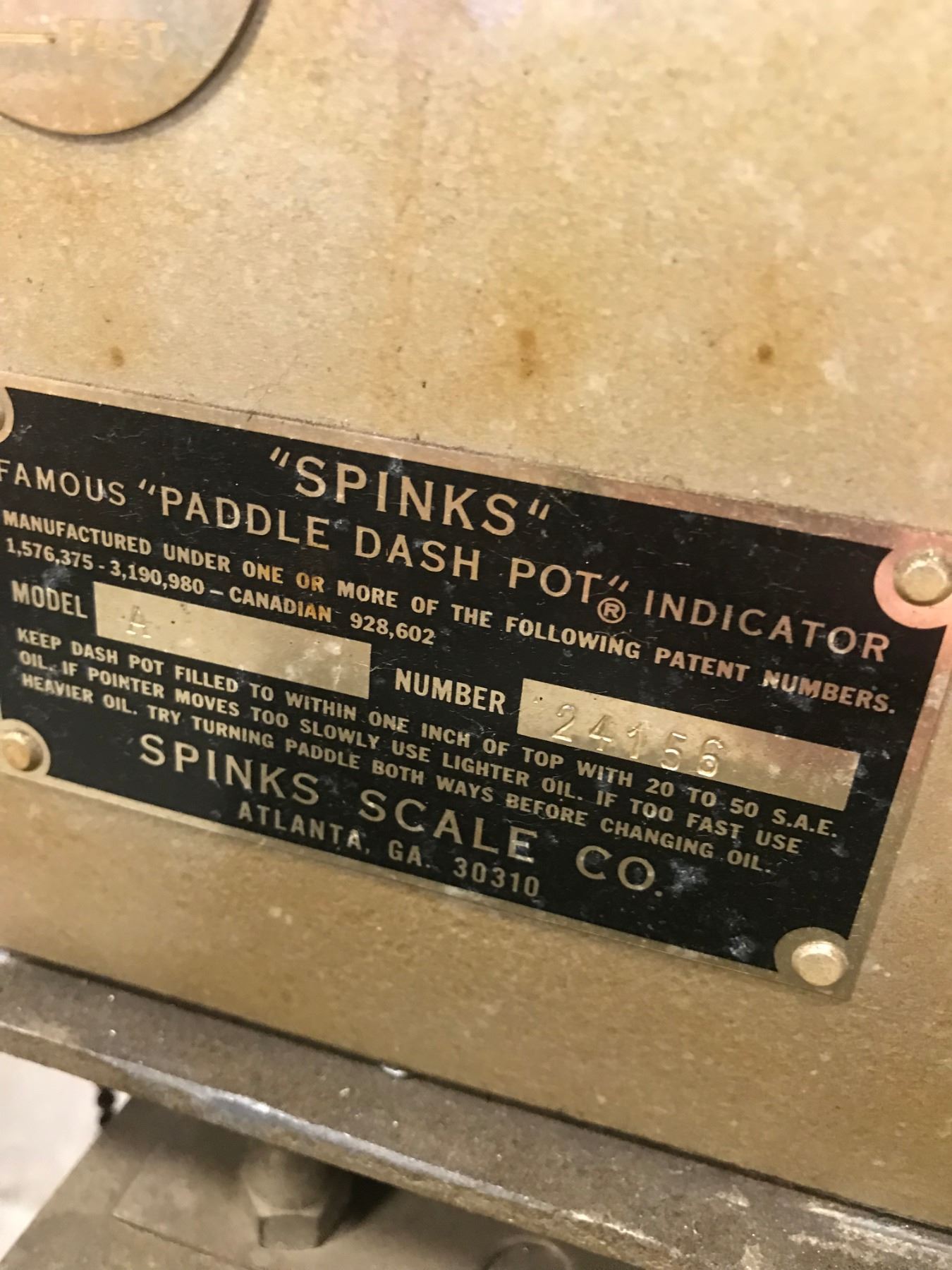 Spinks Scale SPINKS MODEL A SCALE *100LB CAPACITY*