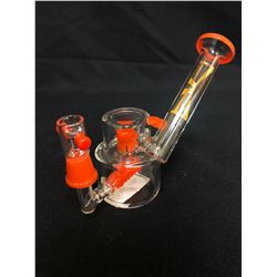 EVOLUTION MORNING GLORY 6" RED GLASS BONG W/ BOWL