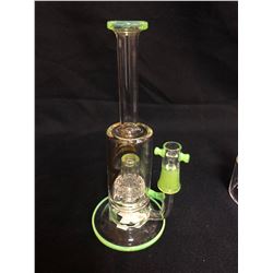 EVOLUTION SUPER CELL 9.5" APPLE GREEN GLASS BONG W/ BOWL