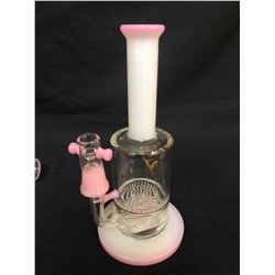 EVOLUTION SQUALL 8.5" PINK GLASS BONG W/ BOWL