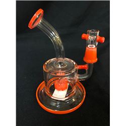 EVOLUTION HALO 6.75" RED GLASS BONG W/ BOWL