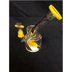 EVOLUTION MORNING GLORY 6" YELLOW GLASS BONG W/ BOWL