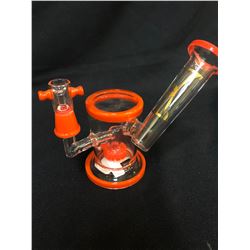 EVOLUTION DUST DEVIL 7" RED GLASS BONG W/ BOWL