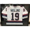 Image 1 : MARKUS NASLUND SIGNED CANUCKS JERSEY W/ COA (FRAMED 40" X 32")