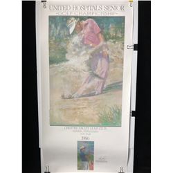 GARY PLAYER SIGNED 20" X 32" GOLF PRINT (SOUTH BEACH COA)