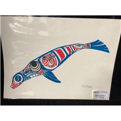 1988 NATIVE ART SERAGRAPH BY SEAN DIXON (30" X 22")