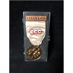 Vintage Original PANAMA CENTRAL AMERICAN Games Medal with Ribbon 1938