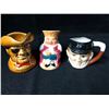 Image 1 : VINTAGE CHARACTER POTTERY JUGS LOT (2.5")
