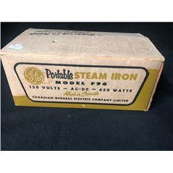 VINTAGE GENERAL ELECTRIC PORTABLE STEAM IRON (MODEL F96)