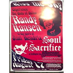 "KISS THE SKY" RANDY HENSEN (IN THE SPIRIT OF JIMI HENDRIX) OFFICIAL CONCERT POSTER