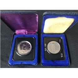 LOT OF 2 CASED CANADIAN SILVER DOLLARS