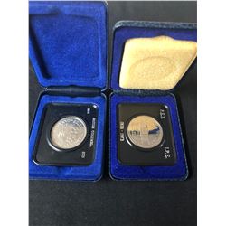 LOT OF 2 CASED CANADIAN SILVER DOLLARS