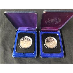 LOT OF 2 CASED CANADIAN SILVER DOLLARS
