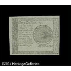 Continental Currency September 26, 1778 $60 Blue Coun Continental Currency September 26, 1778 $60 Bl