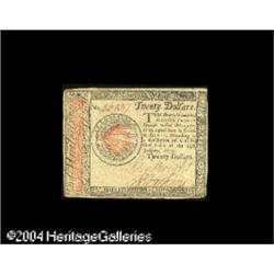 Continental Currency January 14, 1779 $20 Very Fine- Continental Currency January 14, 1779 $20 Very 