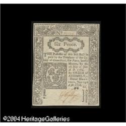 Connecticut June 19, 1776 6d Gem New. Slash canceled Co Connecticut June 19, 1776 6d Gem New.