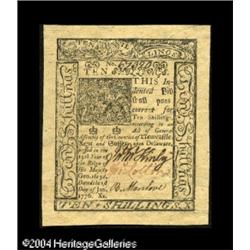 Delaware January 1, 1776 10s Very Choice New. A near-Ge Delaware January 1, 1776 10s Superb Gem New.