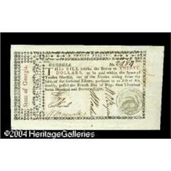Georgia May 4, 1778 $20 Superb Gem New. Cut from th Georgia May 4, 1778 $20 Superb Gem New.