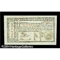Georgia May 4, 1778 $20 Choice About New. The sheet mat Georgia May 4, 1778 $20 Choice About New.