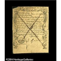 Massachusetts November 17, 1776 48s Contemporary Counte Massachusetts November 17, 1776 48s Contempo