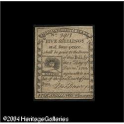 Massachusetts 1779 5s4d Choice Very Fine. A beautif Massachusetts 1779 5s4d Choice Very Fine.