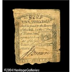 Massachusetts 1779 5s Very Good.This Rising Sun note ha Massachusetts 1779 5s Very Fine.