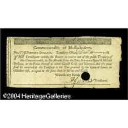 Massachusetts December 10, 1781 $16 Extremely Fine. Thi Massachusetts December 10, 1781 $16 Extremel