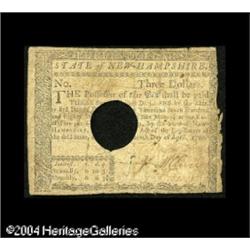 New Hampshire April 29, 1780 $3 Fine. Canceled with New Hampshire April 29, 1780 $3 Fine.