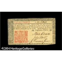 New Jersey March 25, 1776 18d Extremely Fine. Stron New Jersey March 25, 1776 18d Extremely Fine.