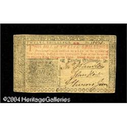 New Jersey March 25, 1776 12s About New. Boldly signed New Jersey March 25, 1776 12s About New.
