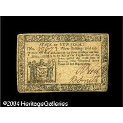 New Jersey January 9, 1781 3s/6d Extremely Fine. Qu New Jersey January 9, 1781 3s/6d Extremely Fine.