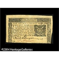 New York March 5, 1776 $1/6 About New. Cut close ac New York March 5, 1776 $1/6 About New.