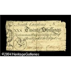 North Carolina April 4, 1748 20s Very Fine. Previously North Carolina April 4, 1748 20s Very Fine.