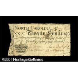 North Carolina March 9, 1754 20s Very Fine. There is a North Carolina March 9, 1754 20s Very Fine.
