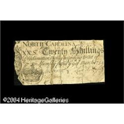 North Carolina March 9, 1754 20s Fine. This note ha North Carolina March 9, 1754 20s Fine.