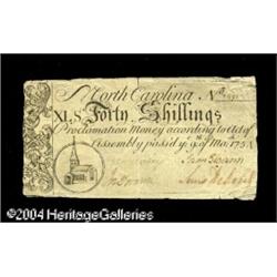 North Carolina March 9, 1754 40s Extremely Fine. There North Carolina March 9, 1754 40s Extremely Fi