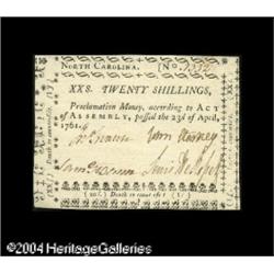 North Carolina April 23, 1761 20s Choice Extremely Fine North Carolina April 23, 1761 20s Choice New