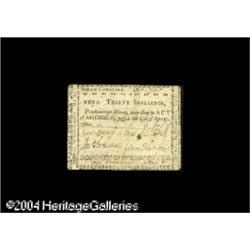 North Carolina April 23, 1761 30s Choice Very Fine. A f North Carolina April 23, 1761 30s Very Fine.