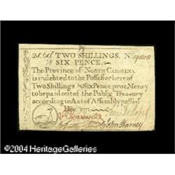North Carolina December, 1771 2s/6d Extremely Fine. The North Carolina December, 1771 2s6d Extremely