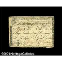 North Carolina April 2, 1776 $4 Extremely Fine. To this North Carolina April 2, 1776 $4 Extremely Fi