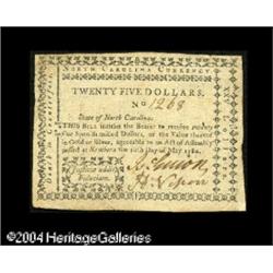 North Carolina May 10, 1780 $25 About New. Rare in this North Carolina May 10, 1780 $25 Extremely Fi