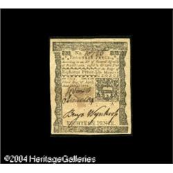 Pennsylvania 'April 3, 1772' 18d Very Choice New. A per Pennsylvania April 3, 1772 18d Very Choice N