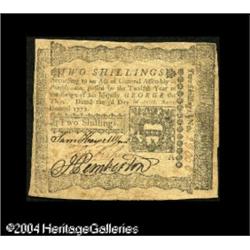 Pennsylvania April 3, 1772 2s Extremely Fine. A ver Pennsylvania April 3, 1772 2s Extremely Fine.