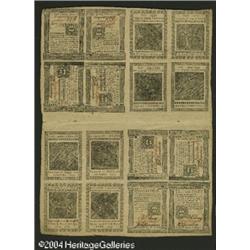 Pennsylvania October 25, 1775 Uncut Double Sheet of S Pennsylvania October 25, 1775 Uncut Double She